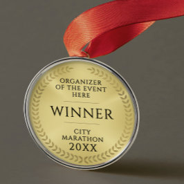 Simple Gold Black Recognition Gala  Award Medal Ornament Aus Metall