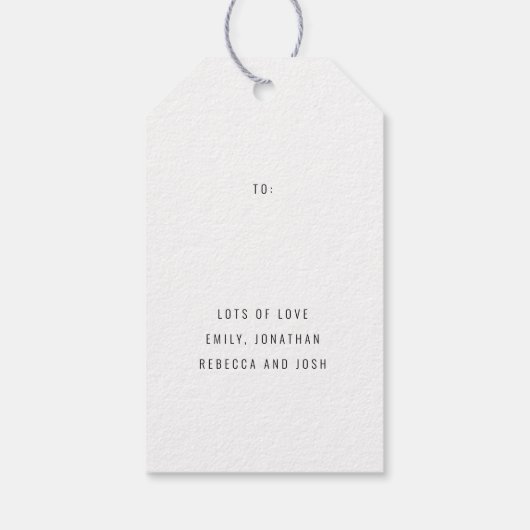 Simple Gold Black Tree Script Frohe Weihnachten Geschenkanhänger (Rückseite)