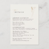 Simple Gold Boho Floral Wedding Begleitkarte (Vorderseite)