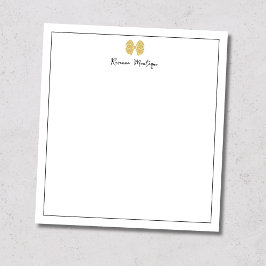 Simple Gold Bow Border Script Custom Name Script Notizblock