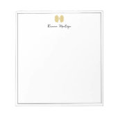 Simple Gold Bow Border Script Custom Name Script Notizblock (Vorderseite)