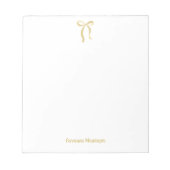 Simple Gold Bow Script Custom Name Script Notizblock (Vorderseite)