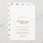 Simple Gold Calligraphy Christmas Dinner Einladung (Vorne/Hinten)