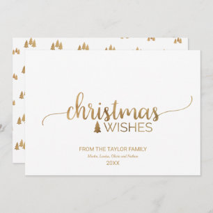 Simple Gold Calligraphy Christmas Feiertagskarte