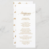Simple Gold Calligraphy Christmas Menu Card Menükarte (Vorne/Hinten)