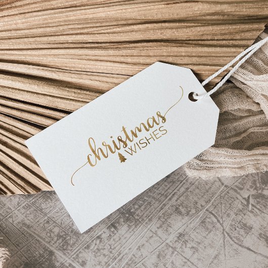 Simple Gold Calligraphy Christmas Name Geschenkanhänger