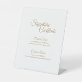 Simple Gold Calligraphy Cocktail Menu Sockelschild (Vorderseite)