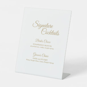 Simple Gold Calligraphy Cocktail Menu Sockelschild