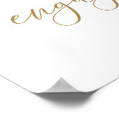 Simple Gold Calligraphy Engagement Party Poster (Ecke)