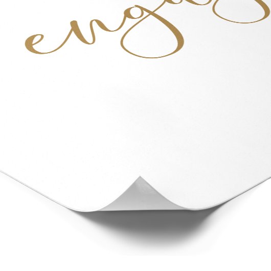 Simple Gold Calligraphy Engagement Party Poster (Ecke)