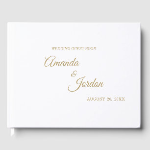 Simple Gold Calligraphy Gästebuch