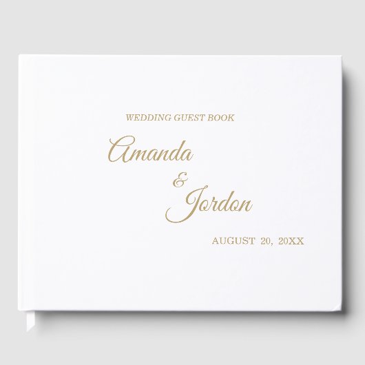Simple Gold Calligraphy Gästebuch (Vorderseite)