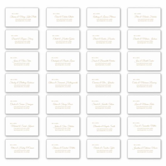 Simple Gold Calligraphy Guest Address Labels (Vorderseite)