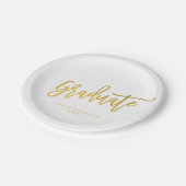 Simple Gold Calligraphy Script Graduation Party Pappteller (Schrägansicht)