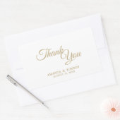 Simple Gold Calligraphy Vielen Dank Rechteckiger Aufkleber (Umschlag)