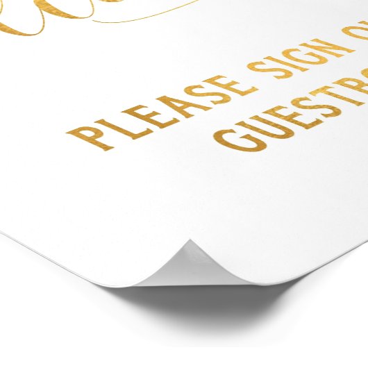 Simple Gold Calligraphy Welcome Sign Poster (Ecke)