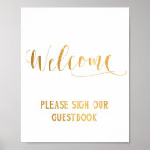 Simple Gold Calligraphy Welcome Sign Poster (Vorne)