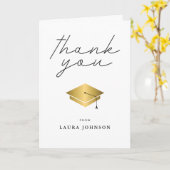 Simple Gold Cap Abschluss Vielen Dank Karte (Gelbe Blume)
