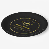 Simple Gold Cap Laurel Wreath Graduation Party Pappteller (Schrägansicht)