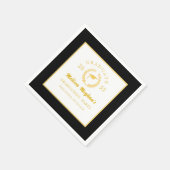 Simple Gold Cap Laurel Wreath Graduation Party Serviette (Ecke)