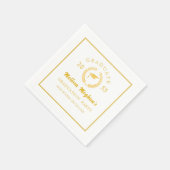 Simple Gold Cap Laurel Wreath Graduation Party Serviette (Ecke)