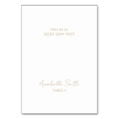 Simple Gold Classic Elegante Wedding Platzkarte Tischnummer (Vorderseite)