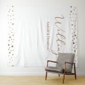 Simple Gold Confetti Hochzeitsskript-Individuelle  Wandteppich (Beispiel (Horizontal))