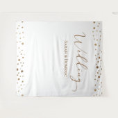 Simple Gold Confetti Hochzeitsskript-Individuelle  Wandteppich (Vorderseite (Horizontal))