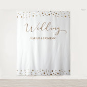 Simple Gold Confetti Hochzeitsskript-Individuelle  Wandteppich (Vorderseite)