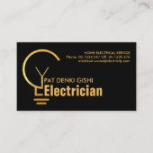 Simple Gold Electrical Bulb Visitenkarte (Vorderseite)