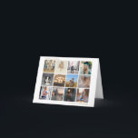 Simple Gold Family Foto Collage Moderne Weihnachte Feiertagskarte<br><div class="desc">Mit dieser modernen "Year in Review" gefalteten Weihnachtskarte mit zwölf quadratischen Fotos in einer einfachen Collage lassen Sie den Feiertagssjubeln ausklingen. Oben verlassen ist das Jahr, das ausgewiesen wurde, und unten rechts die Meldung "Ein Jahr zur Erinnerung". Die Innenseite verfügt über eine Vorlage, mit der Sie Ihre personalisierte Nachricht hinzufügen...</div>