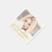 Simple Gold Foil Foto Abschluss Paper Napkins Serviette (Ecke)