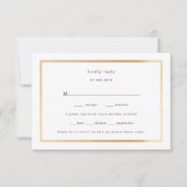 Simple Gold Foil Frame Hochzeit rsvp (Vorderseite)