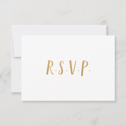 Simple Gold Foil Frame Hochzeit rsvp (Rückseite)