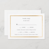 Simple Gold Foil Frame Hochzeit rsvp (Vorne/Hinten)