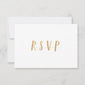 Simple Gold Foil Frame Hochzeit rsvp Karte (Rückseite)