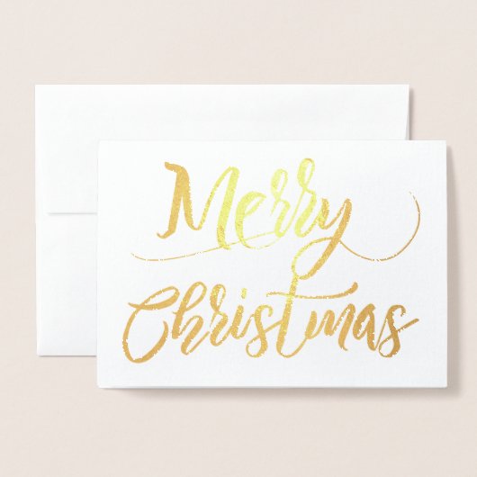 Simple Gold Foil Frohe Weihnachten Folienkarte (Vorderseite mit Umschlag)