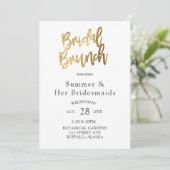 Simple Gold Foil Textures Bridesmaids Luncheon Einladung (Stehend Vorderseite)