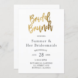 Simple Gold Foil Textures Bridesmaids Luncheon Einladung