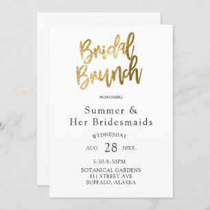Simple Gold Foil Textures Bridesmaids Luncheon Einladung