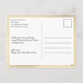 Simple Gold Foil Weihnachtsfamilie Foto Feiertagspostkarte (Rückseite)