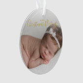 Simple Gold Foto First Christmas Elegante Baby Ornament (Vorderseite)