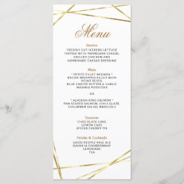 Simple Gold Geometric Wedding Menu Card Menükarte