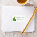 Simple Gold Green Christmas Tree Address Adressaufkleber<br><div class="desc">Sie suchen eine stressfreie Lösung für Ihre Weihnachtsadressen? Grüß Mylini Designs einfache goldgrüne Weihnachtsbaumadressen Labels. Diese Labels sind mit Liebe und Know-how gestaltet und bieten einen unverwechselbaren Stil und eine festliche Touch für Ihre Urlaubspost. Diese Labels mit einem schönen goldgrünen Weihnachtsbaumdesign sind der Inbegriff des Judenjubiläums, das darauf ausgelegt ist,...</div>