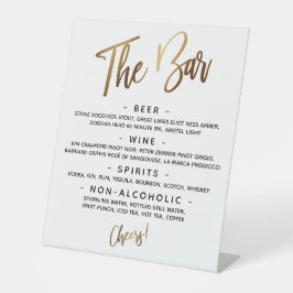 Simple Gold Handwriting Typografy Menu "The Bar" Sockelschild