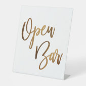Simple Gold Handwriting Typografy Open Bar Sockelschild (Vorderseite)