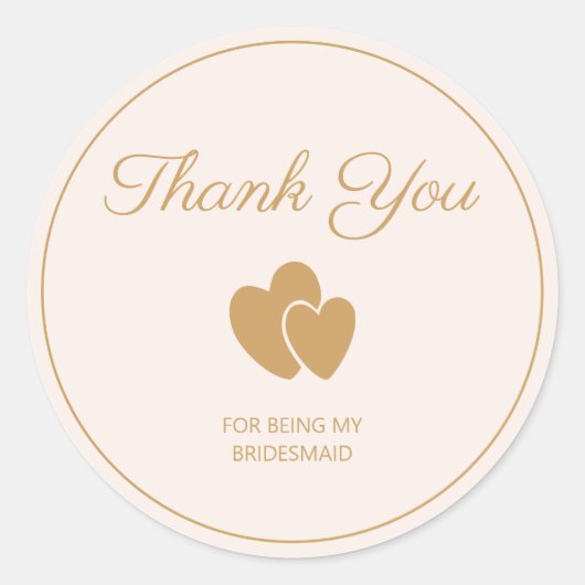 Simple Gold Heart Vielen Dank Runder Aufkleber (Vorderseite)