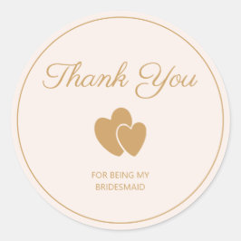 Simple Gold Heart Vielen Dank Runder Aufkleber