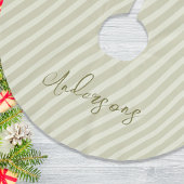Simple Gold Holiday Stripes Kalligraphie Polyester Weihnachtsbaumdecke
