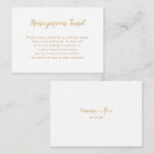 Simple Gold Honeymoon Fund Brautparty Begleitkarte (Vorne/Hinten)
